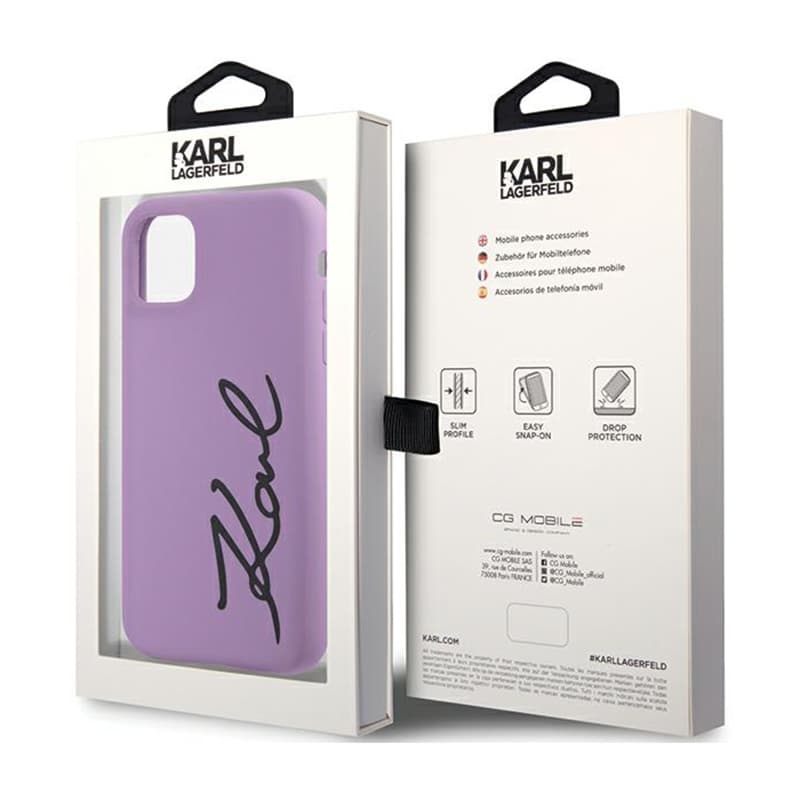Karl Lagerfeld Silicone Signature - Case for iPhone 11 (Purple) 8
