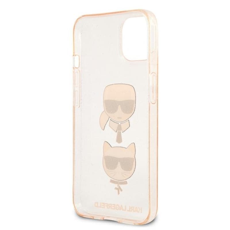 Karl Lagerfeld Glitter Karl & Choupette Head - Case for iPhone 13 mini (Gold) 7