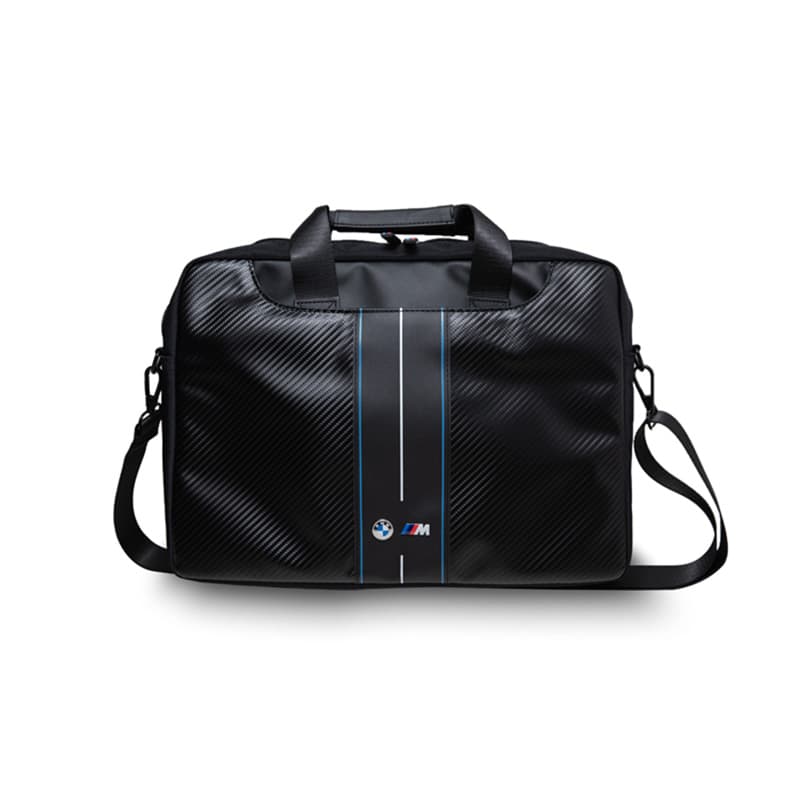 BMW Carbon Blue Stripes - 16" Notebook case (black)