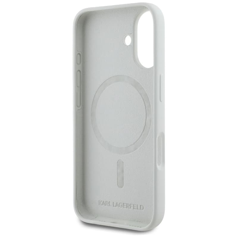 Karl Lagerfeld Silicone Double Heads And Circle MagSafe - Case for iPhone 16 (beige) 7