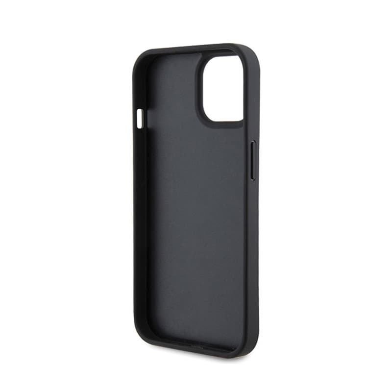Karl Lagerfeld Leather Monogram Hot Stamp Metal Logo - Case for iPhone 15 (black) 7