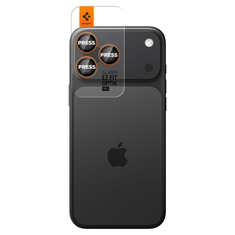 Spigen Optik Pro GLAS.TR EZ Fit Camera Protector 2-Pack - Glass Lens Protector for iPhone 16 Pro / 16 Pro Max / 17 Pro / 17 Pro Max (2 pcs) (Orange) 2