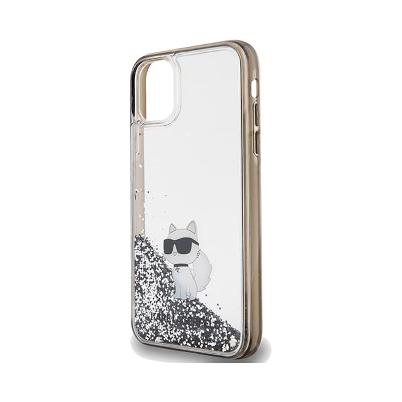 Karl Lagerfeld Liquid Glitter Choupette - iPhone 11 Case (Transparent) 6
