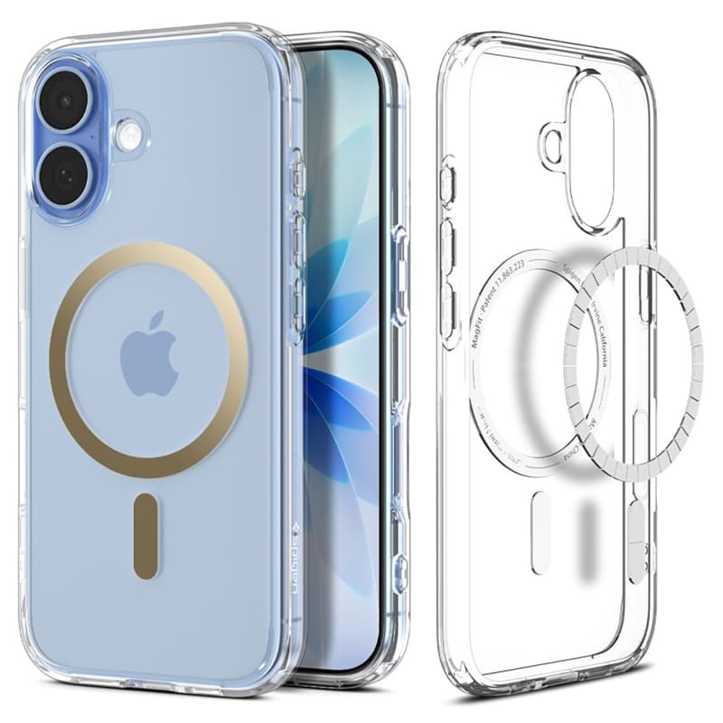 Spigen Ultra Hybrid Mag MagSafe - Case for iPhone 17 (Clear/Gold)   1