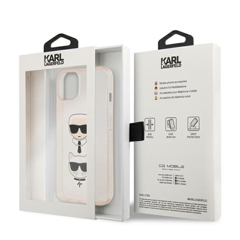 Karl Lagerfeld Glitter Karl & Choupette Head - Case for iPhone 13 mini (Gold) 8