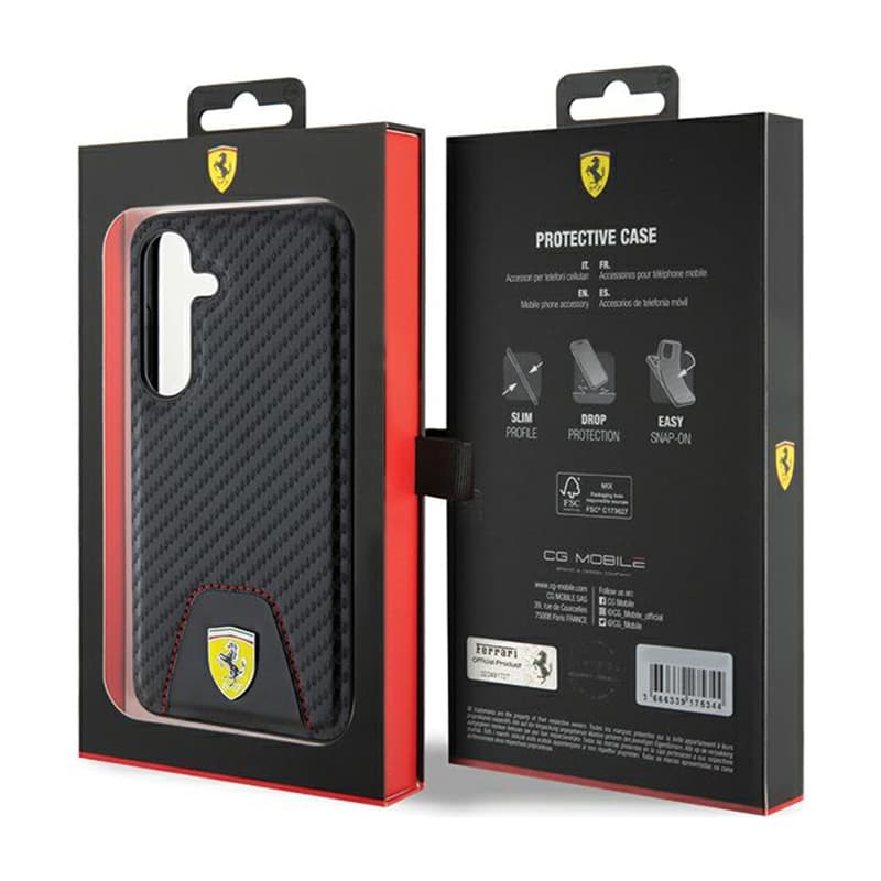 Ferrari Carbon Stitched Bottom - Case for Samsung Galaxy S24 (black) 8