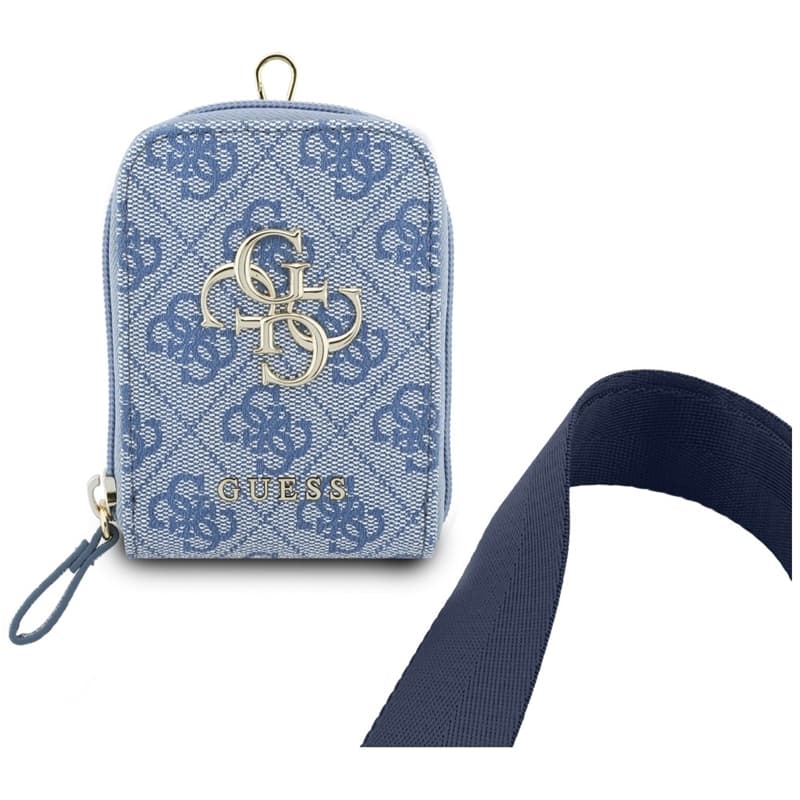 Guess 4G Metal Logo Universal Crossbody Phone Strap Small Purse - Lanyard/Shoulder Strap with Phone Wallet (Blue) 3