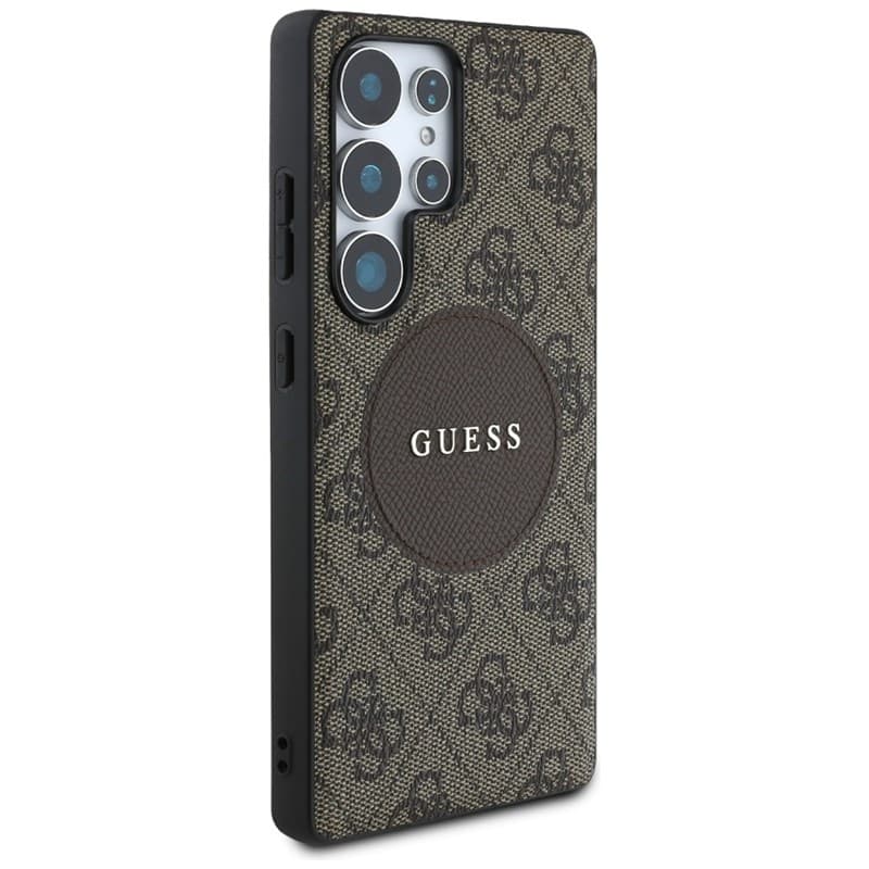 Guess 4G Round Patch Classic Logo MagSafe - Case for Samsung Galaxy S25 Ultra (brown) 4