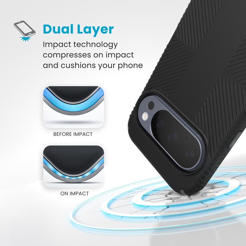 Speck Presidio2 Grip Magnet - Google Pixel 10 / Google Pixel 10 Pro Case (Black/Slate Gray) 2