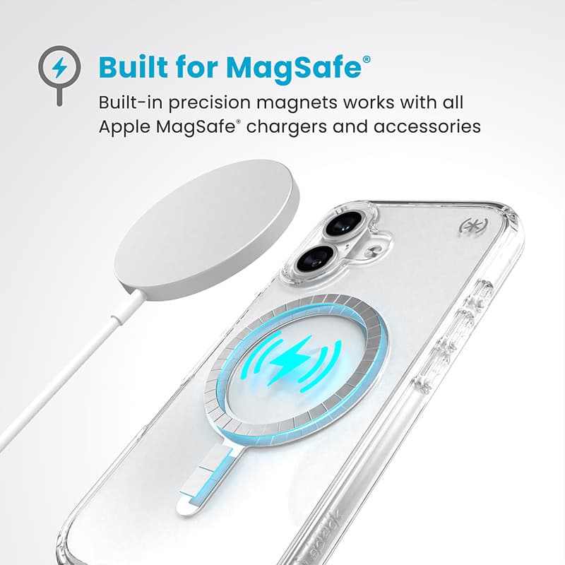 Speck Presidio Perfect-Clear MagSafe - iPhone 16 Case (Clear / Chrome Finish / Serene Silver) 3