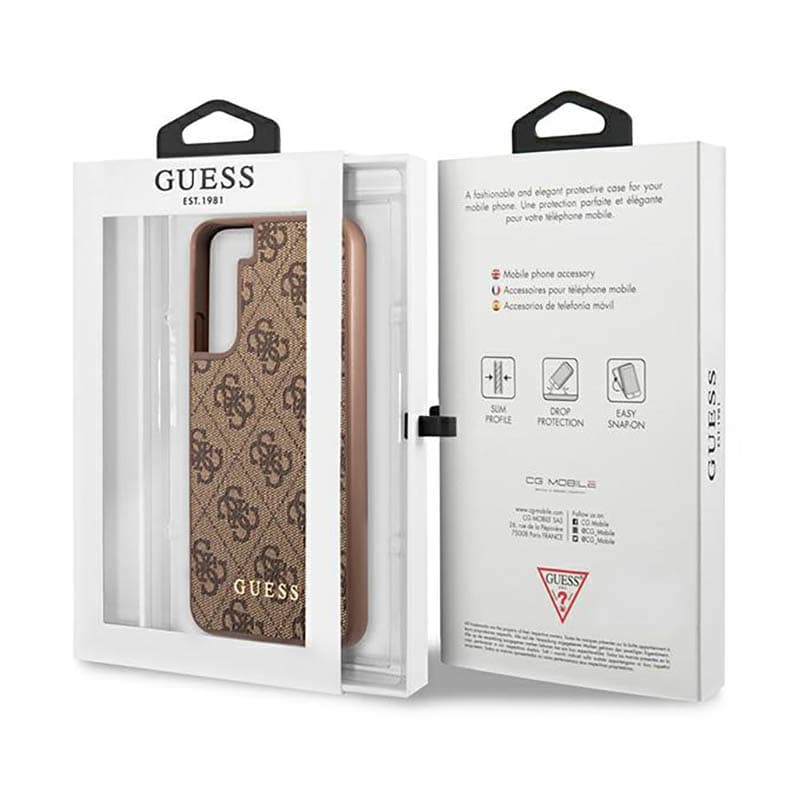 Guess 4G Metal Logo - Case for Samsung Galaxy S23 (Brown) 8