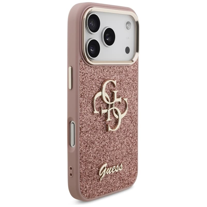 Guess Fixed Glitter Big 4G Metal Frame - Case iPhone 17 Pro (pink) 4