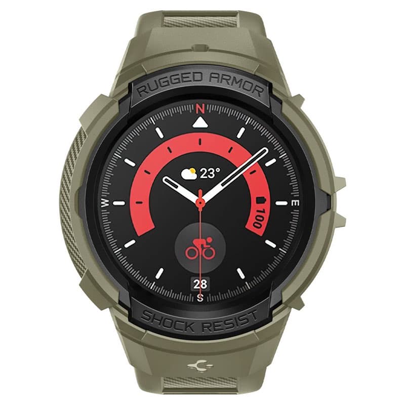 Spigen Rugged Armor Pro - Strap + case for Samsung Galaxy Watch 5 45 mm (Vintage Khaki) 7