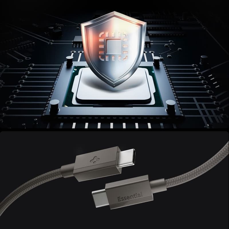 Spigen EB6015CC Essential - USB-C to USB-C Cable 60W 1.5m (Gunmetal) 4