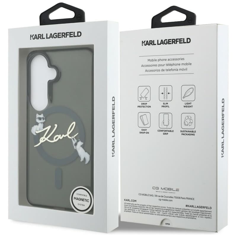 Karl Lagerfeld IML KC Script MagSafe - Samsung Galaxy S26 Case (Black) 8