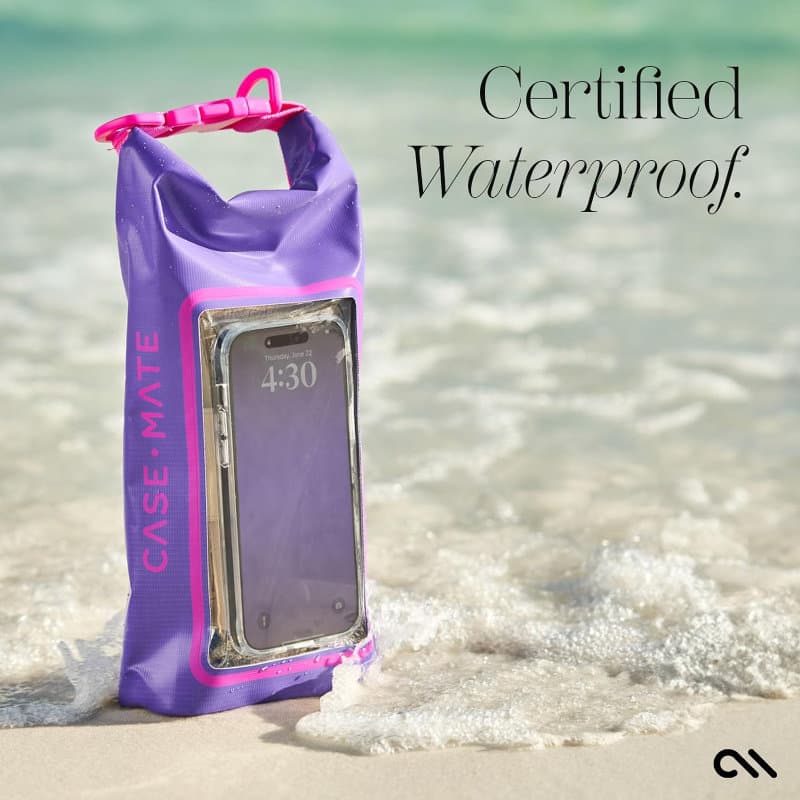 Case-Mate Waterproof Mini Phone Bucket Dry Bag - Waterproof bag with phone pocket up to 7" (Purple Paradise) 5