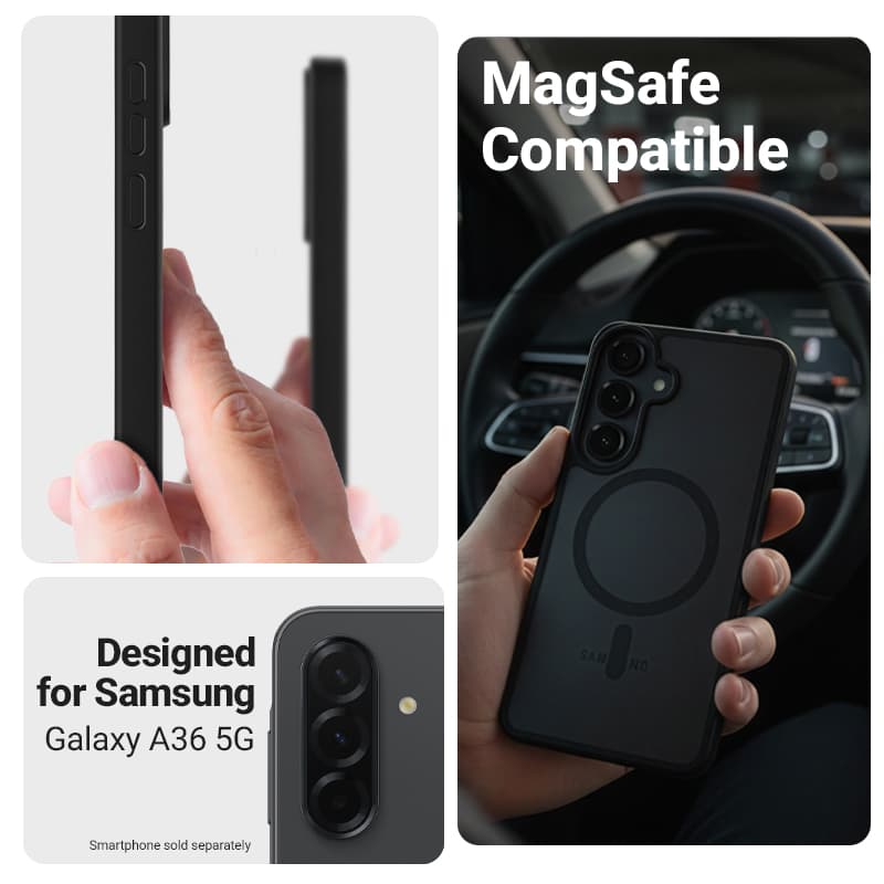 Crong Hybrid Matte Magnetic - MagSafe Case Samsung Galaxy A37 / A36 (Black) 4