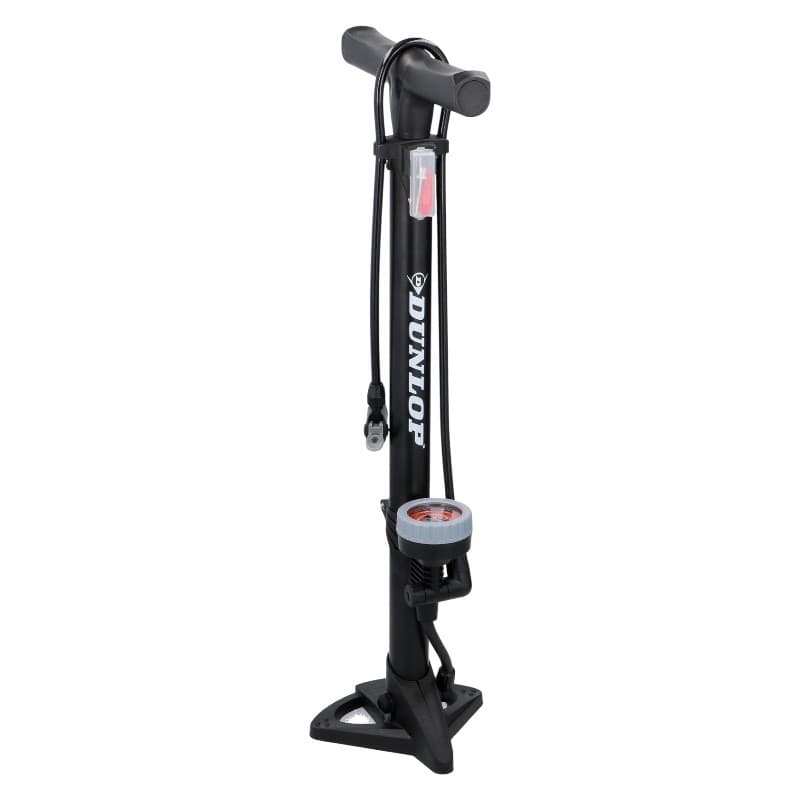 Dunlop - Floor pump for bikes, balls, mattresses with pressure gauge (Black) 2