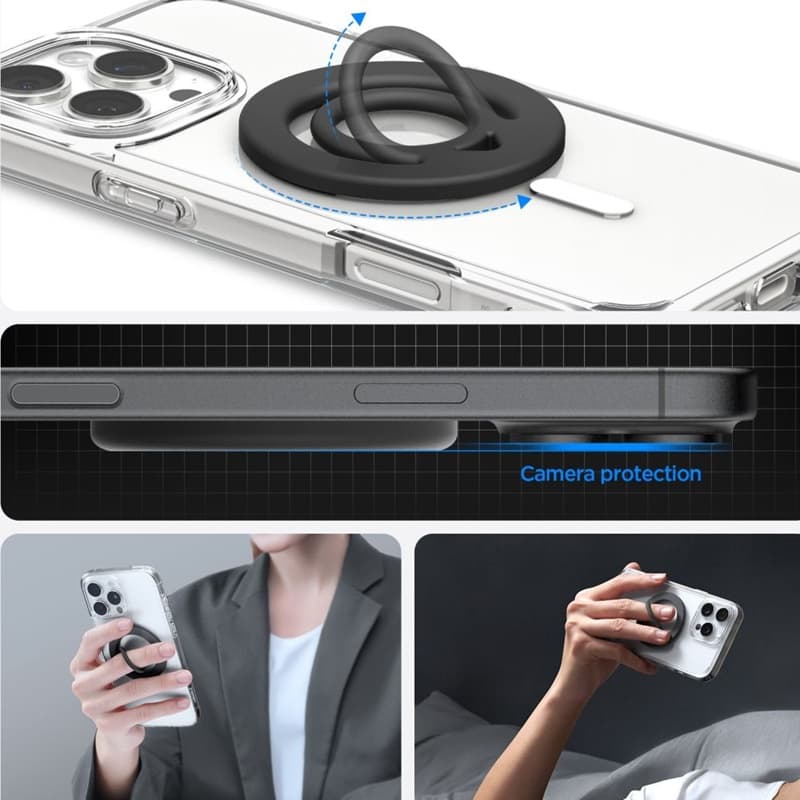 Spigen Dual Pop Mag MagSafe - Magnetic Finger Holder for Phone (Black)
 7