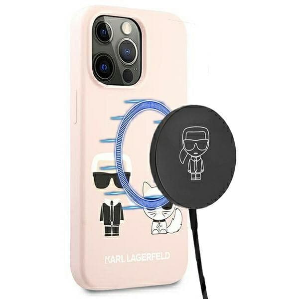 Karl Lagerfeld Slilicone Karl & Choupette Magsafe - Case for iPhone 13 (Pink) 1