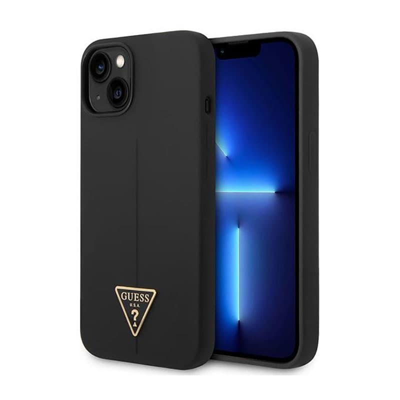 Guess Silicone Triangle Logo - Case for iPhone 14 Plus (Black) 1