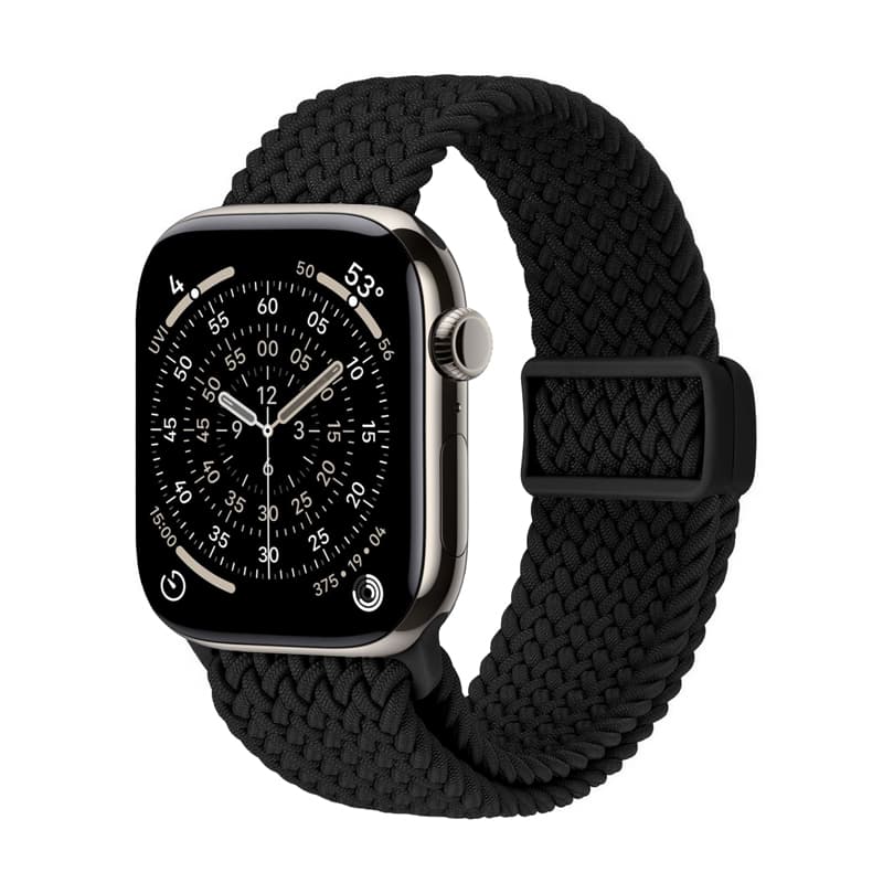 Crong Wave Band - Braided strap for Apple Watch 44/45/46/49 mm (black)