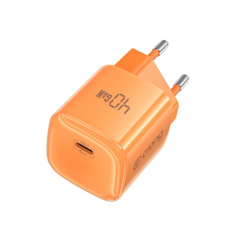 Crong NEO GaN Charger - USB-C 40W PD Charger with AVS (Orange) 1