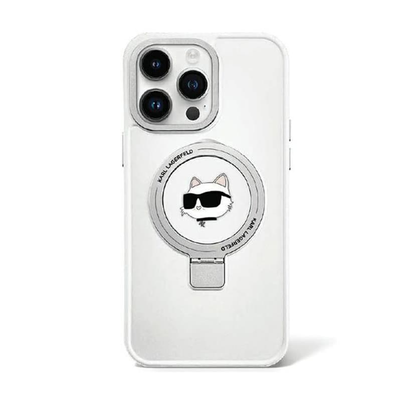Karl Lagerfeld Ring Stand Choupette Head MagSafe - iPhone 15 Plus Case (white) 1