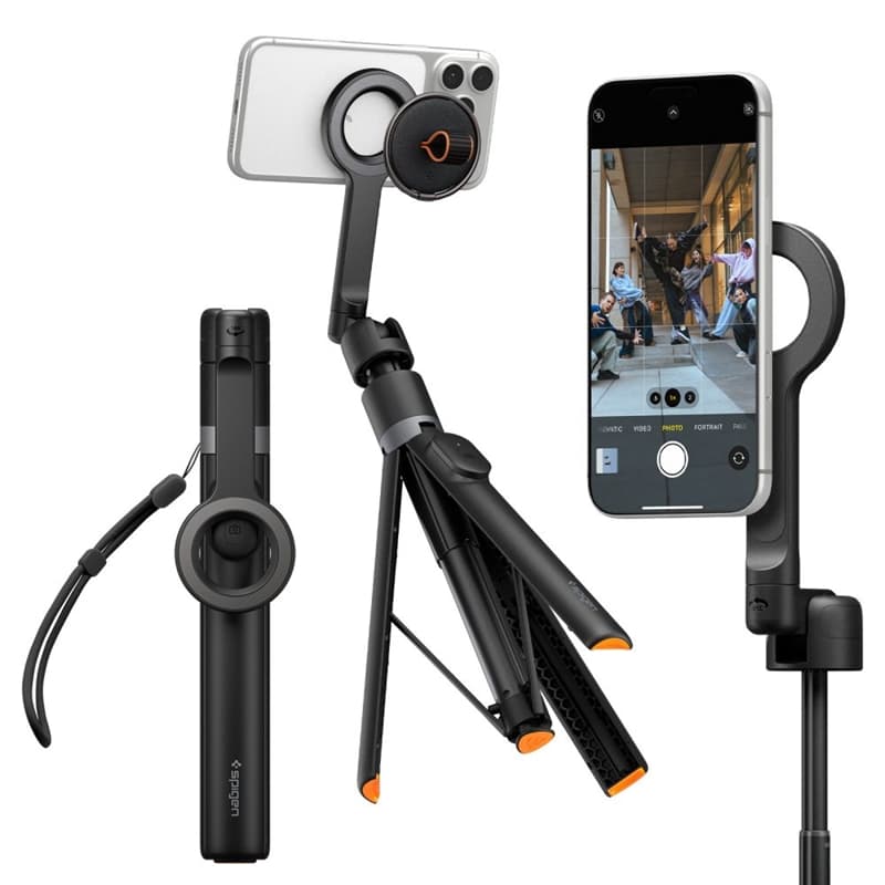 Spigen S582W MagSafe Bluetooth Selfie Stick Tripod - Smartphone Tripod / Selfie Stick Holder (Black) 1