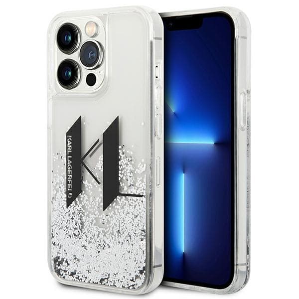 Karl Lagerfeld Liquid Glitter Big Logo Case - Case for iPhone 14 Pro (Silver) 1