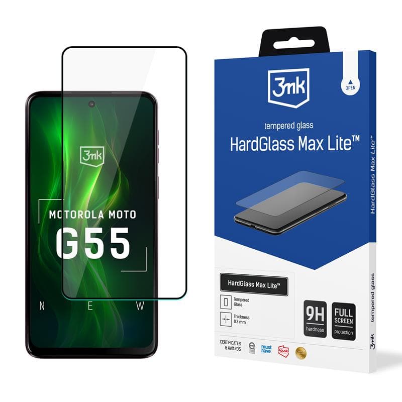 3mk HardGlass Max Lite - Tempered glass for Motorola Moto G55 5G (Black)