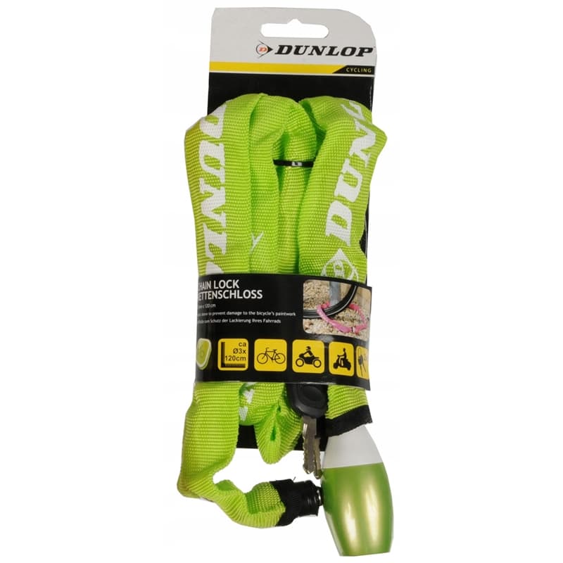 Dunlop - Bike lock with chain lock 120cm (Green) 1