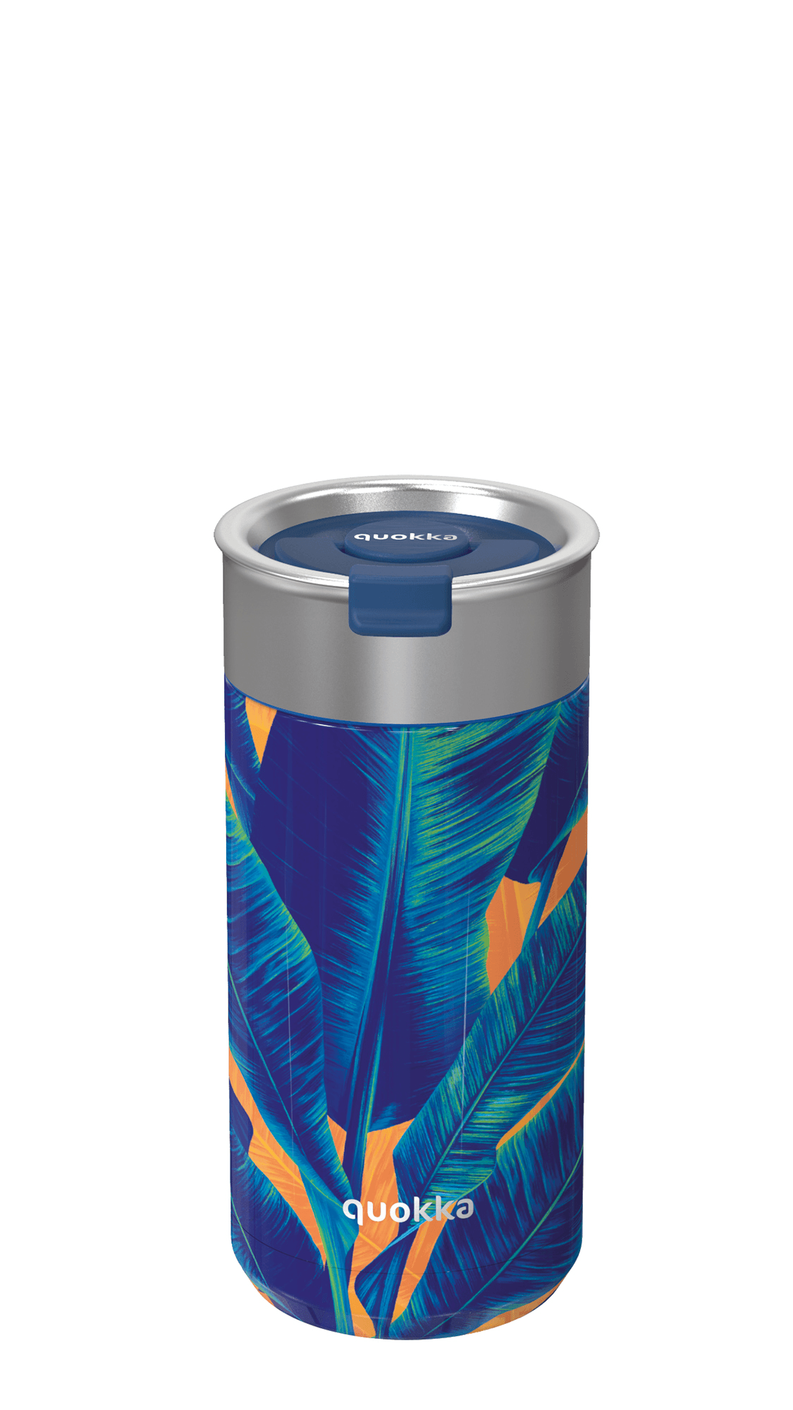 Quokka Boost Coffee Tumbler - Stainless Steel Thermal Mug with Infuser 400ml (Blue Jungle) 1