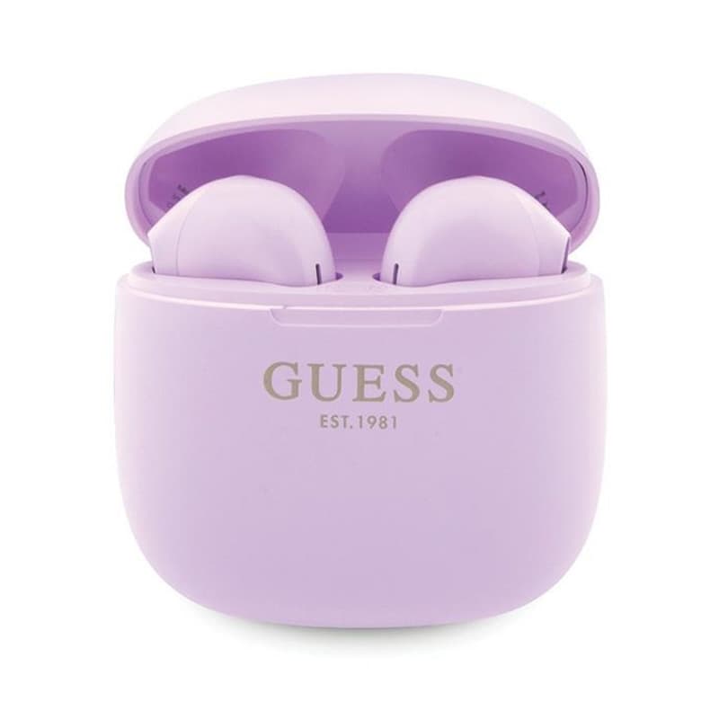 Guess True Wireless Script Logo BT5.3 - TWS headphones + charging case (purple) 1