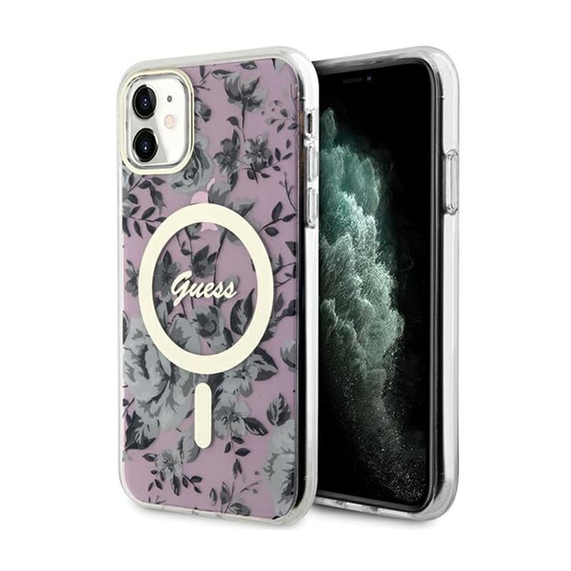 Guess Flower MagSafe - Case for iPhone 11 (Pink) 1