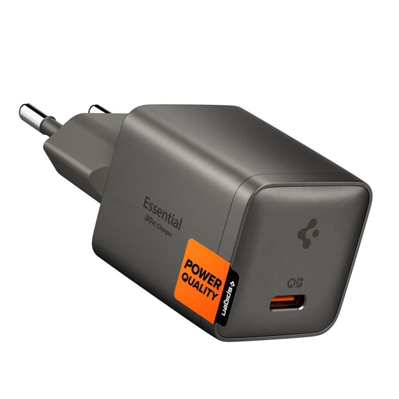 Spigen Essential EE301EU GaN - USB-C PD PPS 30W Wall Charger (Gunmetal) 1
