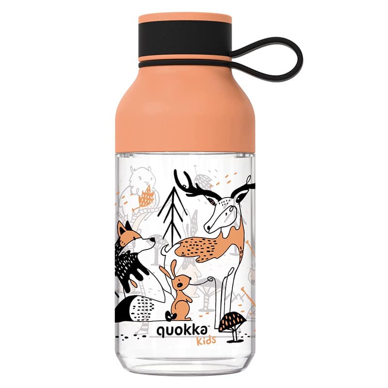 Quokka Ice Kids with strap - ecozen 430 ml water bottle with strap (In The Woods) 1