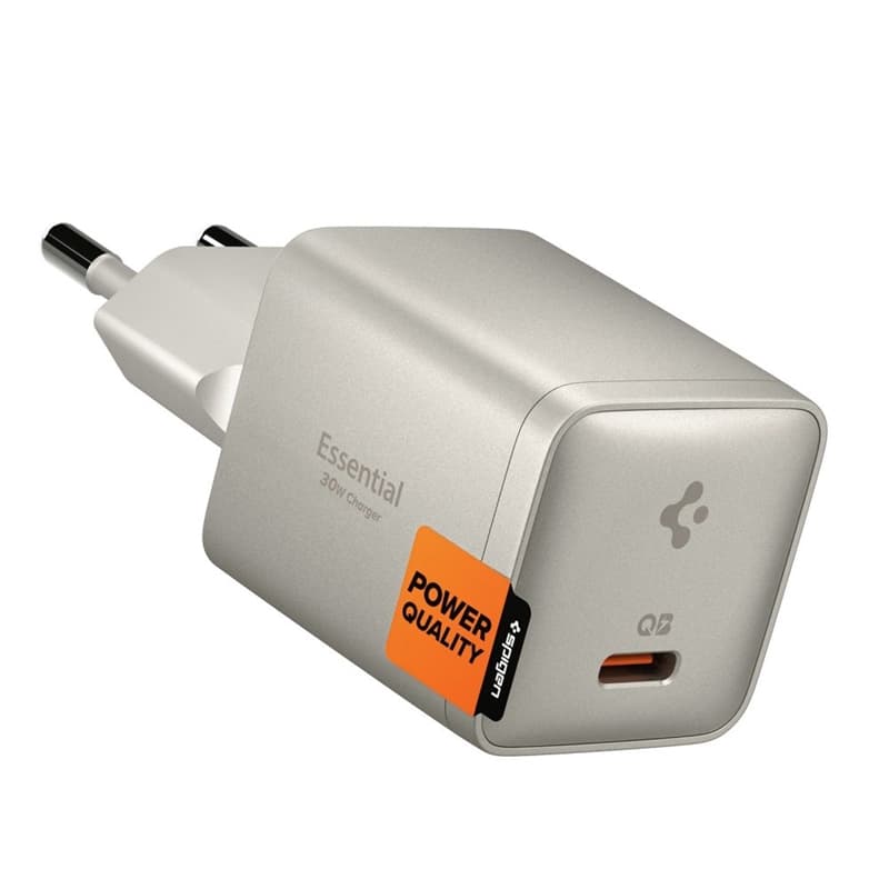 Spigen Essential EE301EU GaN - USB-C PD PPS 30W Wall Charger (Natural Titanium) 1