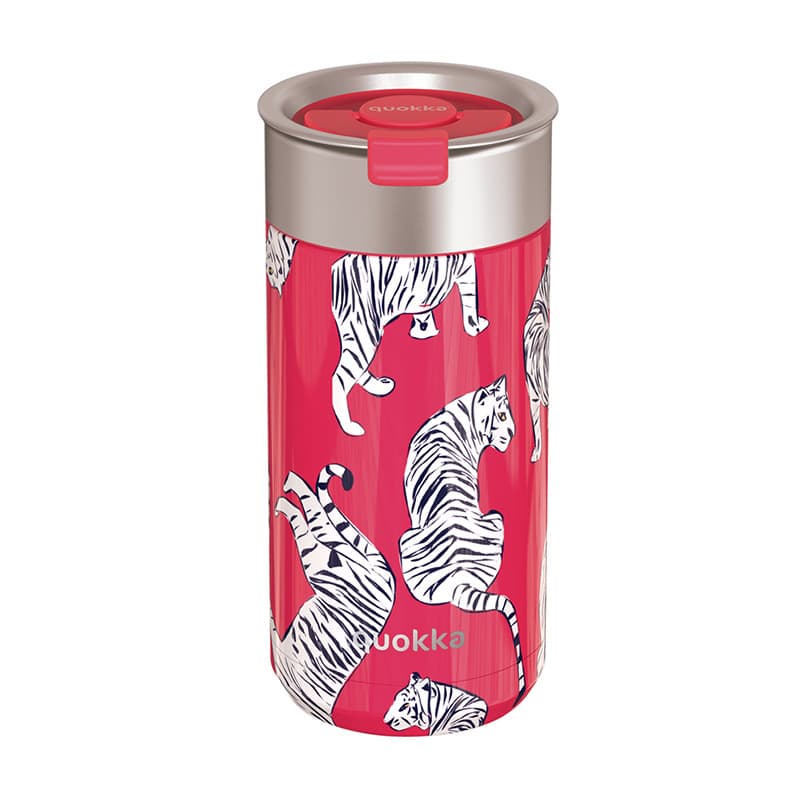 Quokka Boost Coffee Tumbler - Stainless Steel Thermal Mug with Infuser 400ml (Tigers) 1