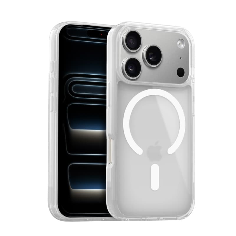 Crong Hybrid Matte Magnetic - MagSafe iPhone 17 Pro Max Case (White) 1
