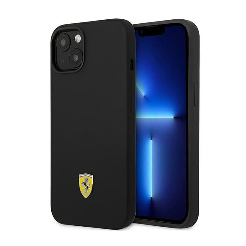 Ferrari Silicone Metal Logo - Case for iPhone 14 Plus (Black) 1