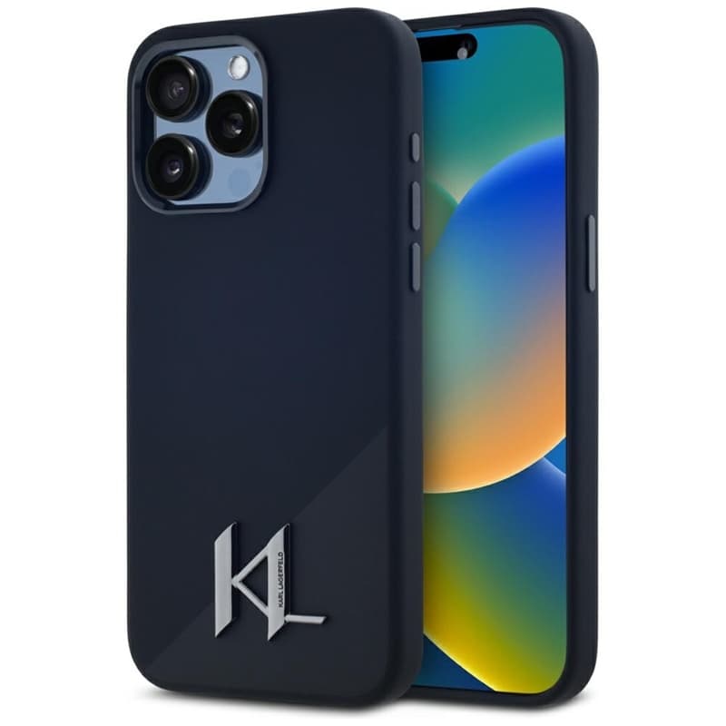 Karl Lagerfeld Silicone Shadow Metal Initial MagSafe - Case for iPhone 15 Pro Max (black) 1