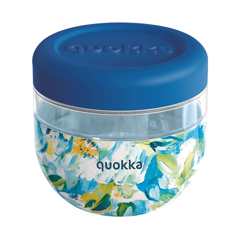 Quokka Bubble Food Jar - Food Container / Lunchbox 770 ml (Blue Peonies)