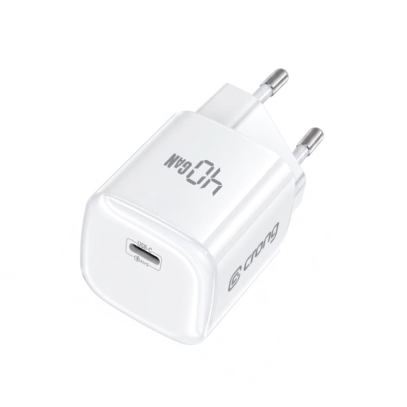Crong NEO GaN Charger - USB-C 40W PD Charger with AVS (White) 1