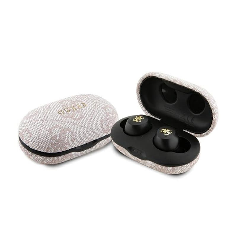 Guess 4G Metal Logo - TWS ENC Bluetooth headphones + charging case (pink) 1