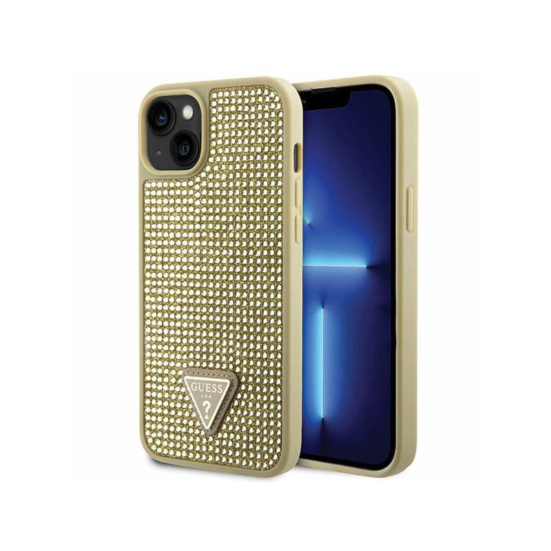 Guess Rhinestone Triangle - Case for iPhone 14 (Gold) 1
