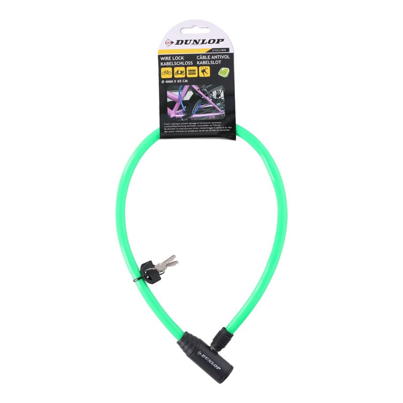 Dunlop - Cable, anti-theft bicycle lock (green) 1