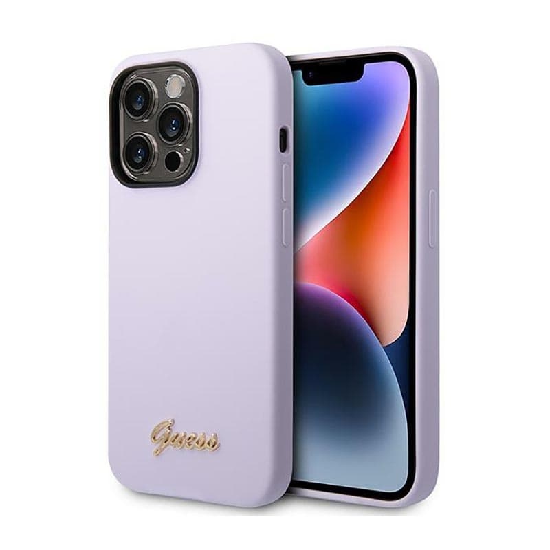 Guess Silicone Vintage - Case for iPhone 14 Pro (Purple) 1
