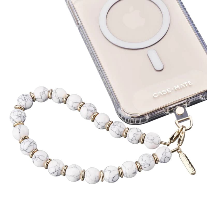 Case-Mate Beaded Phone Wristlet - Universal phone lanyard (White Marble) 1