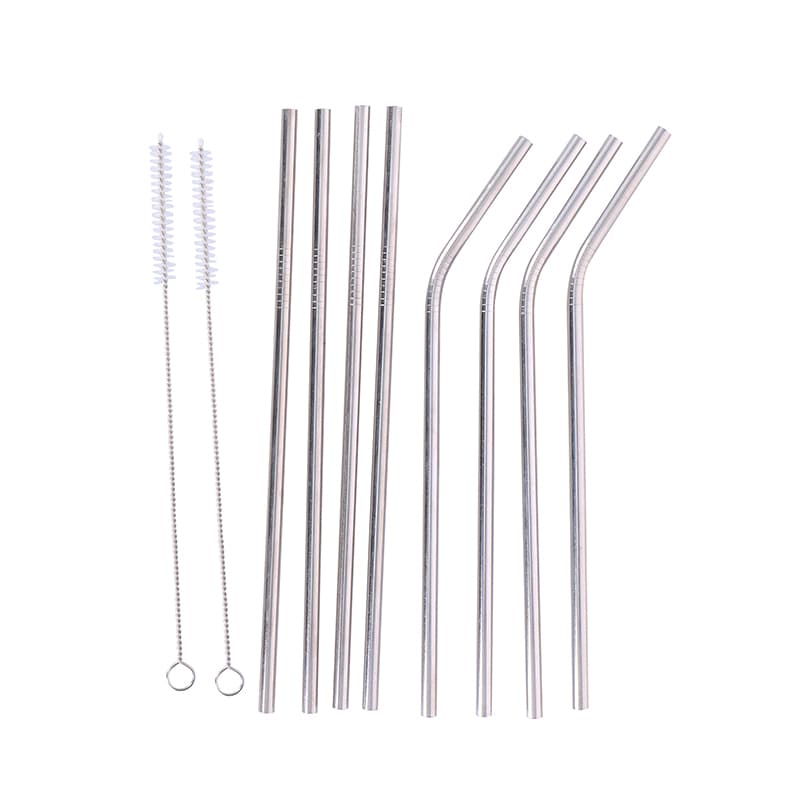 Alpina - eco-friendly multi-use metal straws with cleaning brushes (8+2 pcs.) 1